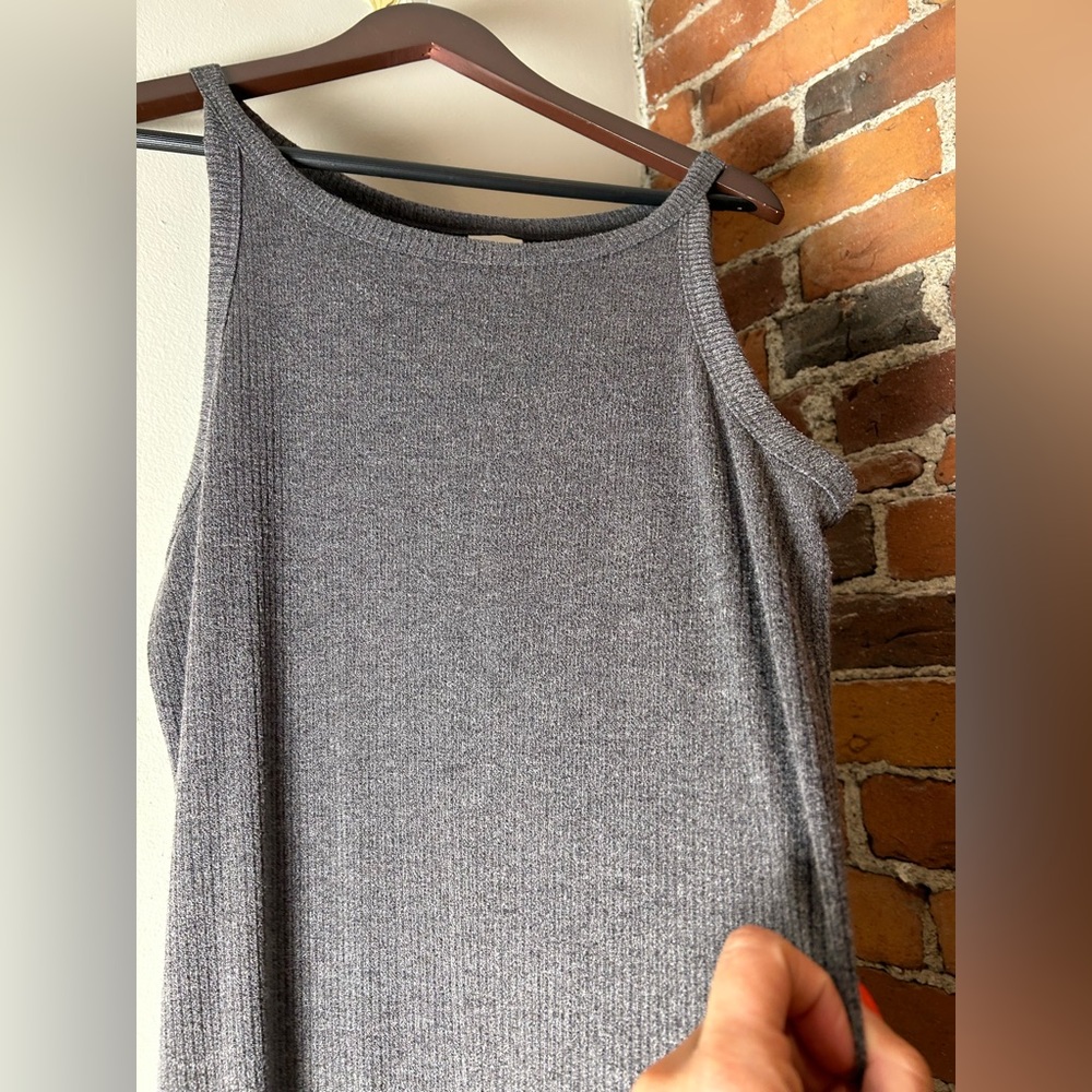 Gray cord fabric maxi dress